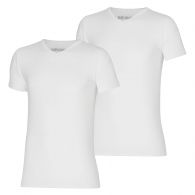Apollo Bamboo V-hals shirt heren white 2-pack 