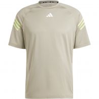 Adidas Train Icons 3-Stripes shirt heren silver pebble pulse lime white