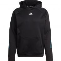 Adidas Train Icons 3-Stripes hoodie heren black arctic night white
