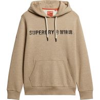 Superdry Workwear Logo hoodie heren tan brown fleck marl 