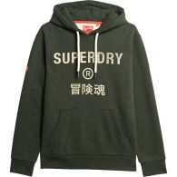 Superdry Workwear Logo hoodie heren dark olive marl 