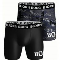 Björn Borg Cotton Stretch onderbroek heren black print 2-pack 