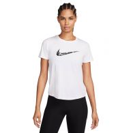 Nike One Swoosh hardloopshirt dames white black 