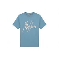 Malelions Destroyed Signature shirt heren slate blue cement 