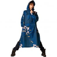 Rainkiss Japanese Blossom regenponcho blue 