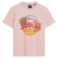 Superdry Relaxed LA Graphic shirt dames somon pink marl 