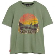 Superdry Travel Souvenir Relaxed shirt dames thyme green marl