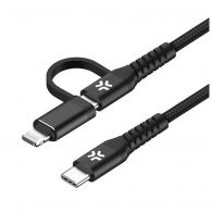 Celly Duo USB-C kabel zwart 1 meter 