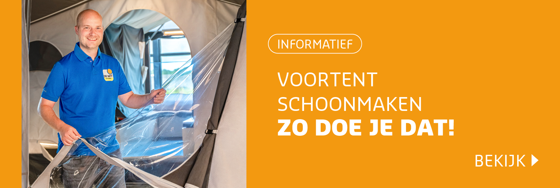 Voortent schoonmaken, zo doe je dat!